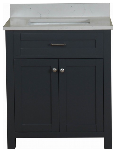 Home Elements Vanity White Quartz Top 30 X22 Gray Transitional Home Elements Vanity White Quartz Top 30 X22 Gray Transitional Bathroom Vanities And Sink Consoles By Distribution Llc