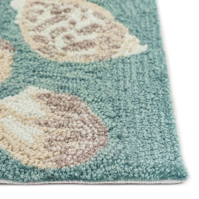 Shell Border Rug Capri Seashell Border Indoor/Outdoor Rug, 1'8