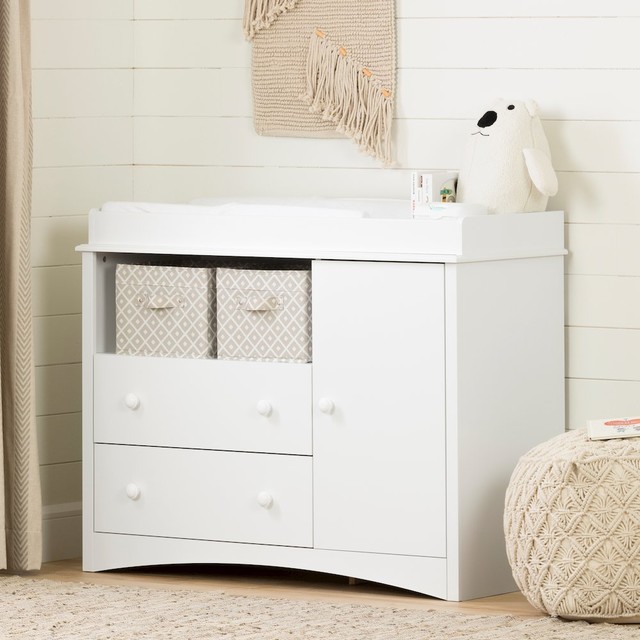 South Shore Peek-A-Boo Changing Table, Pure White - Transitional ...