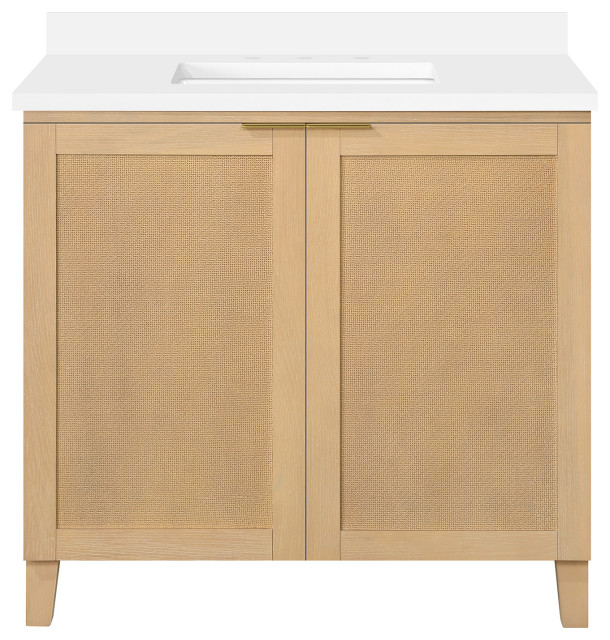 OVE Decors Macy Single Sink Bathroom Vanity, Rustic Ash, 36 in