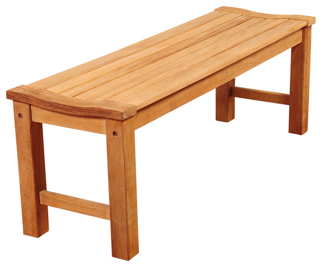 Amazonia Rinjani 51 Teak Patio Backless Bench Contemporary