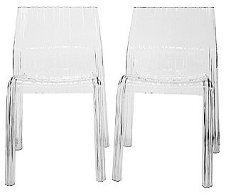 Minotti Acrylic Modern Dining Chairs, Clear