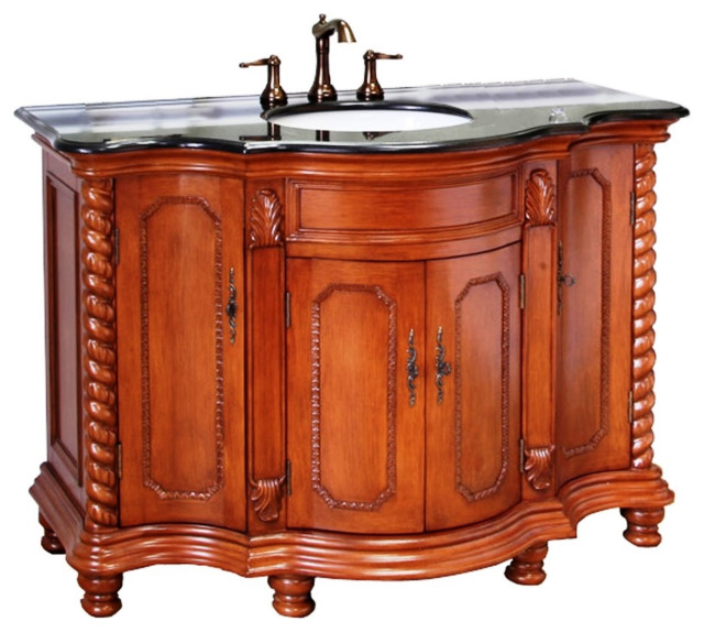 48" Single Sink VanityWoodLight Walnut Traditional Bathroom