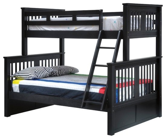 Full Bunk Bed With Twin Storage Trundle, Twin Over Full Bunk Bed Black Wood
