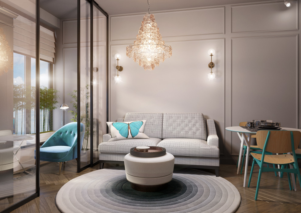 Interior design of a residential flat in The housing complex "Dynasty" at Moscow