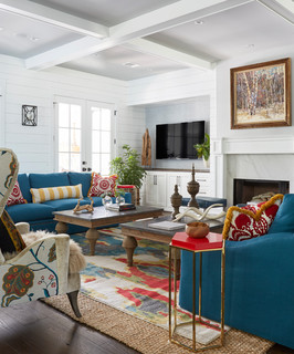 Turkise Wohnzimmer Mit Dunklem Holzboden Ideen Design Bilder Houzz