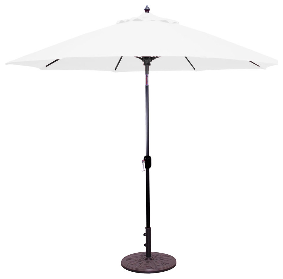 9' Round Aluminium Umbrella Frequency, Sunbrella Fabric, Dupione Cornsilk