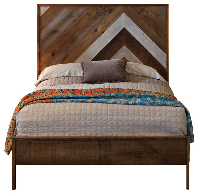 Reclaimed Chevron Bed Rustic Panel Beds by Urban Evolutions