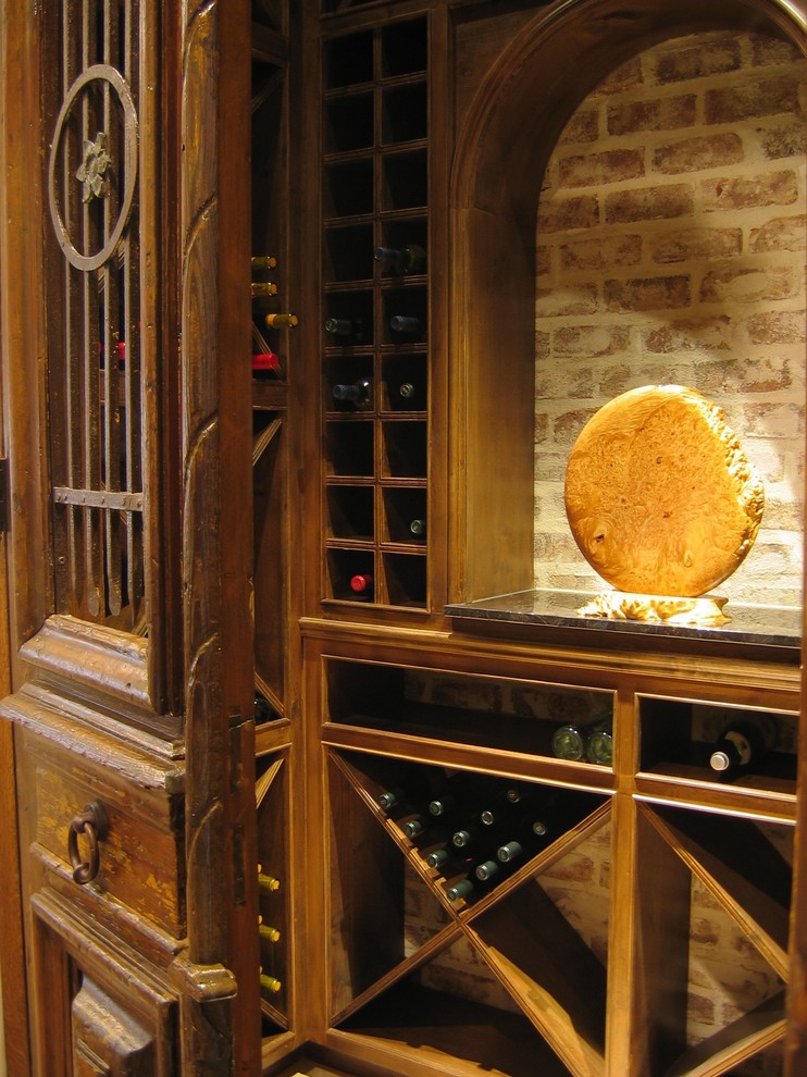 This is an example of a traditional wine cellar in Houston.