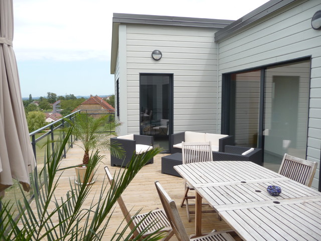 Maison ossature bois contemporary-deck