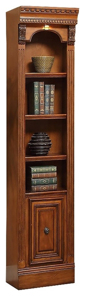 Bowery Hill 21" Traditional Wood Open Top Bookcase in Brown Finish