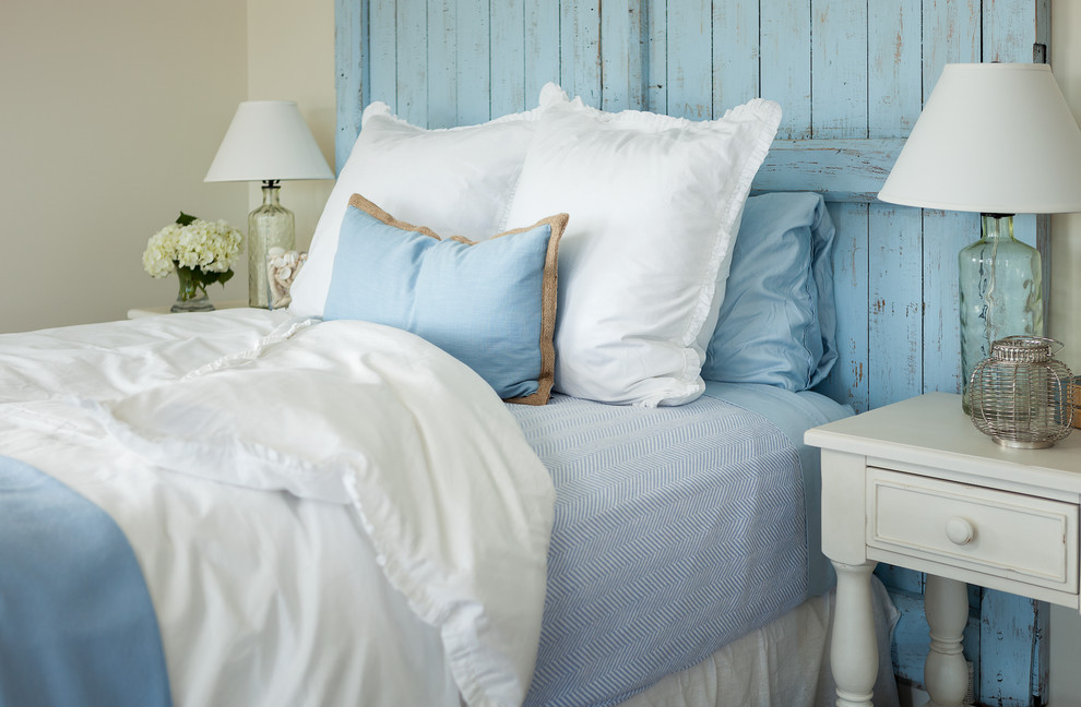 Beach style guest bedroom in Portland Maine.