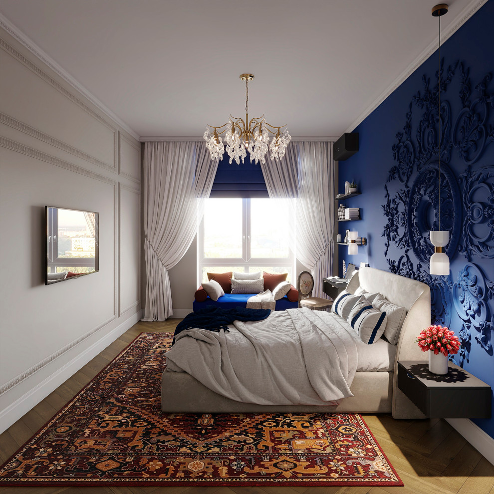 Утонченный проект с использованием разных стилей для семьи с двумя детьми