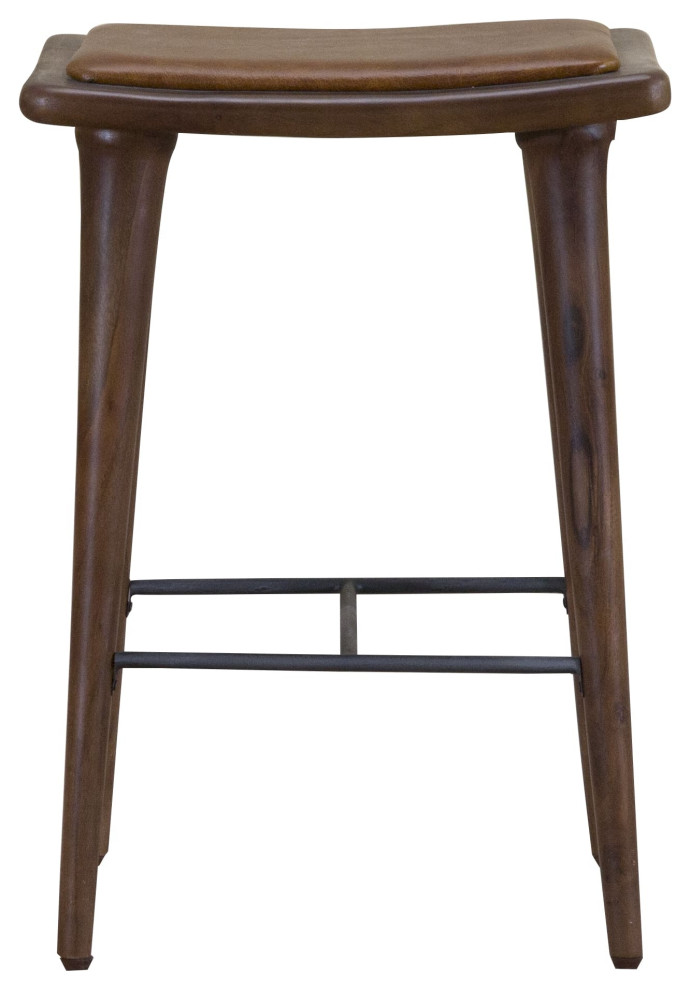 Tucker Top Grain Leather Counter Stool Midcentury Bar Stools And Counter Stools by HOME