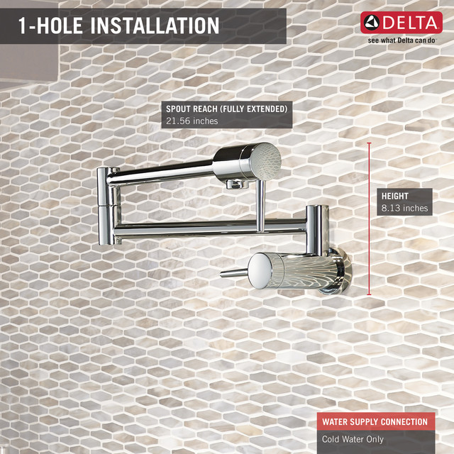 Delta Faucet Wandmontage Topffüller - Chrom, 1165LF