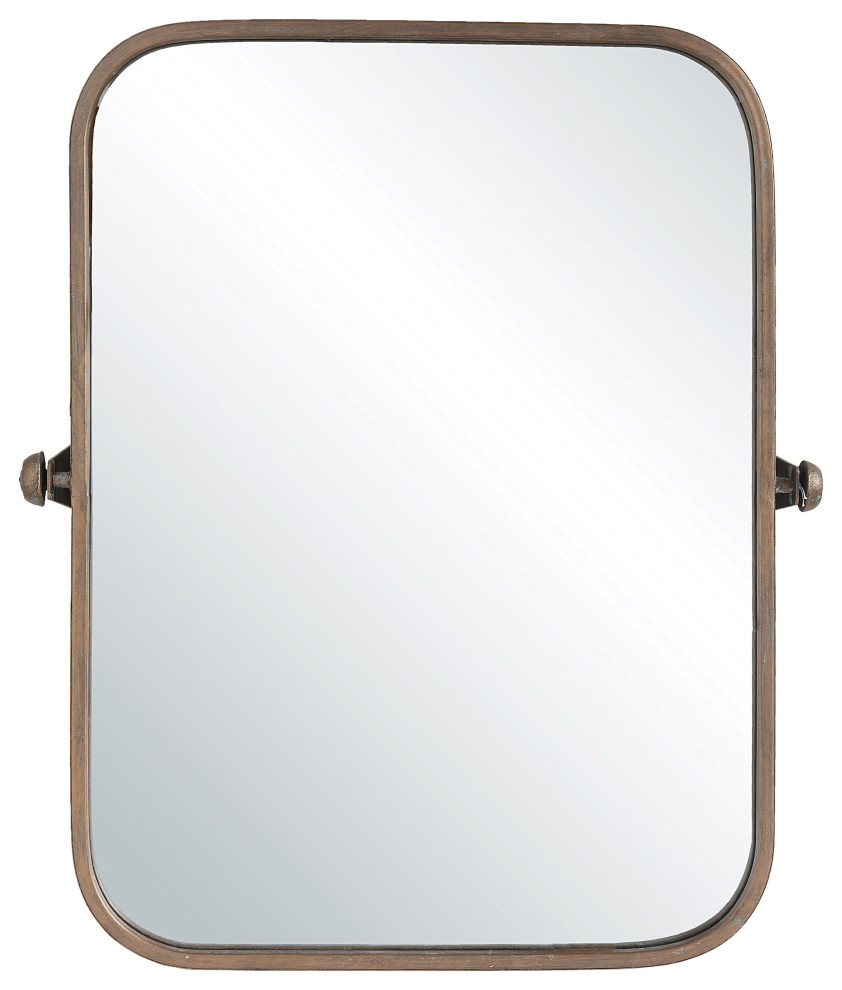 Metal Framed Pivoting Wall Mirror Transitional Wall Mirrors by