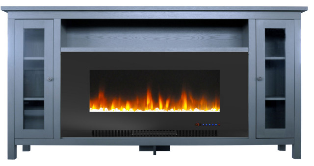 Somerset 70 Blue Electric Fireplace Tv, 70 Inch Electric Wall Fireplace