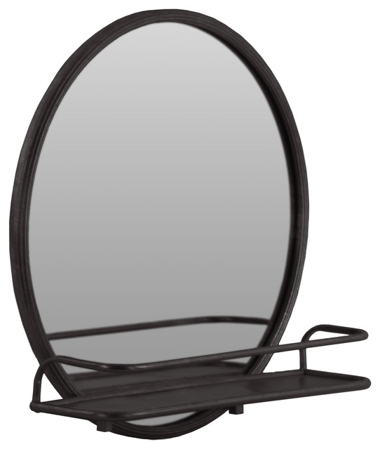 Metal Round Mirror With Shelf Large Transitional Wall Mirrors Metal Round Mirror With Shelf Large Transitional Wall Mirrors By Urban Trends Collection