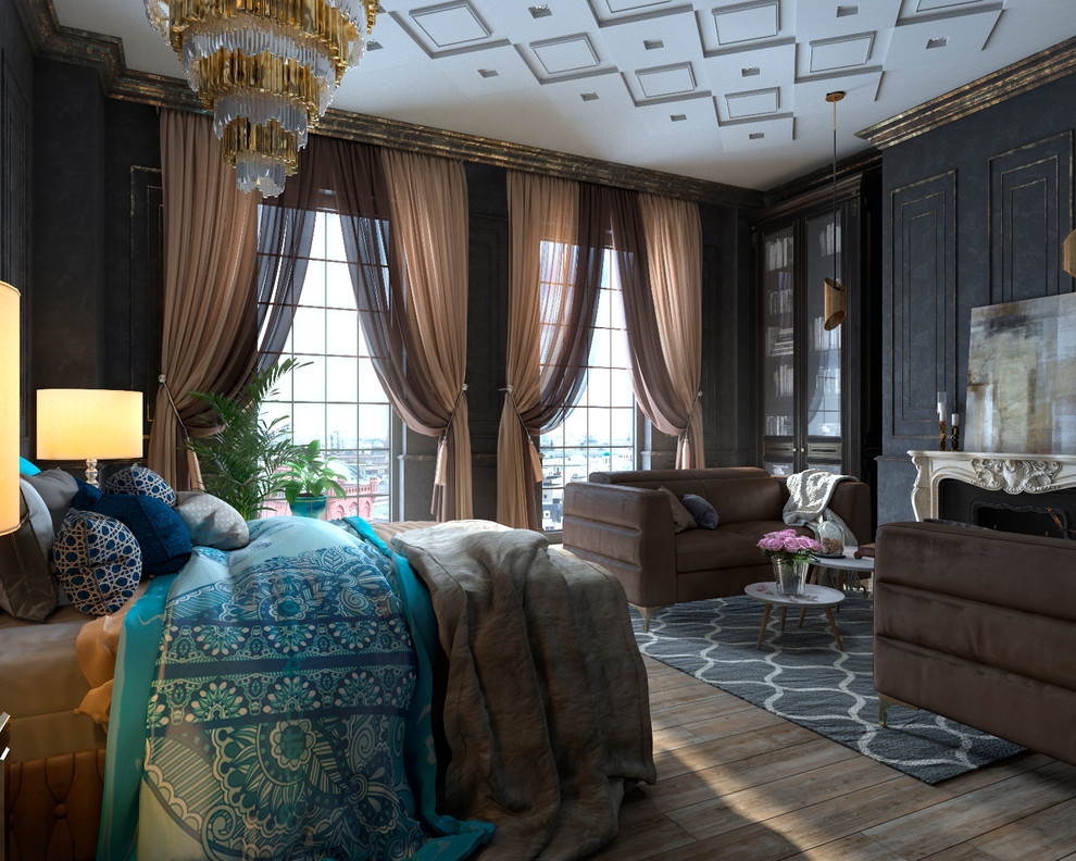 Спальня в темных тонах