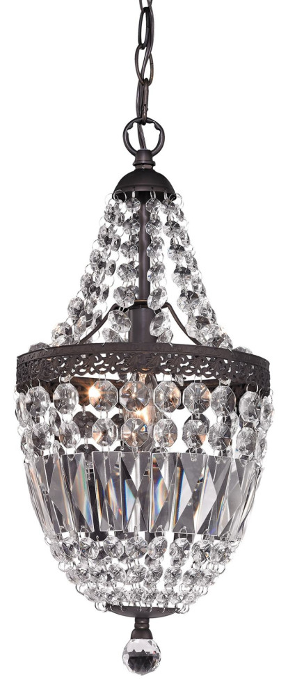 Sterling 122-002 Clear Crystal Hanging Pendant Lamp 