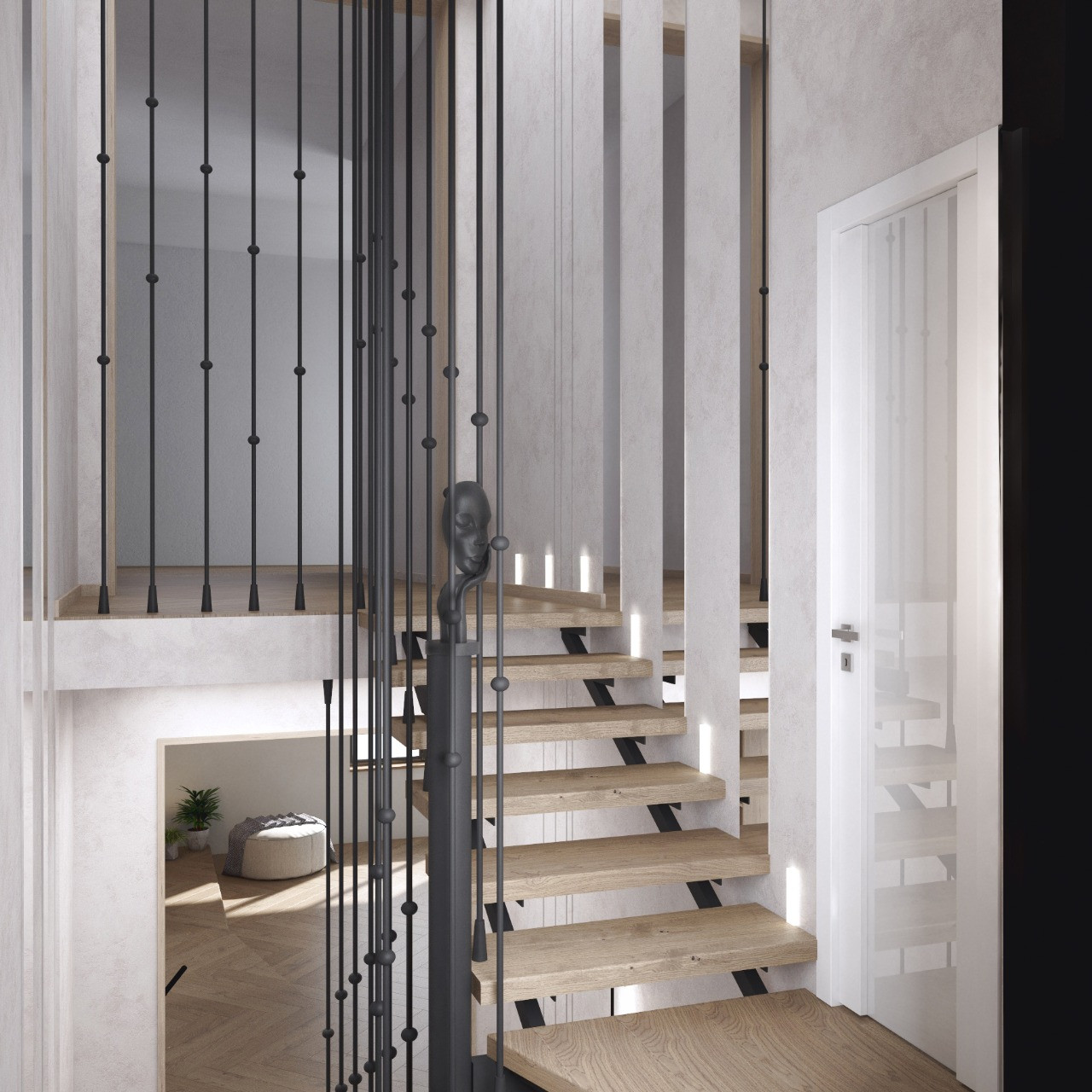 Интерьер первого этажа частного дома