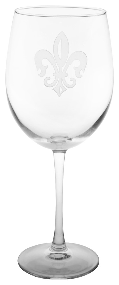 Grand Fleur De Lis Wine Glass, Clear, 9.25x3, All-Purpose