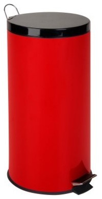 Honey Can Do Round Step Can 8 Gallon Trash Can -Ruby Red