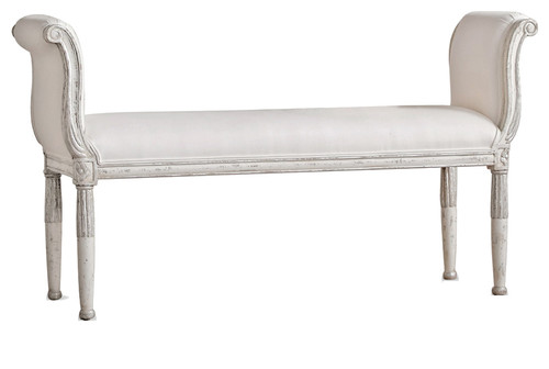 Eloquence� Mademoiselle Bench in Silver Antique White Two-Tone
