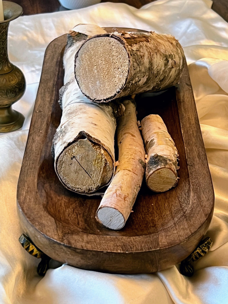 Wooden Tray with Birchwood