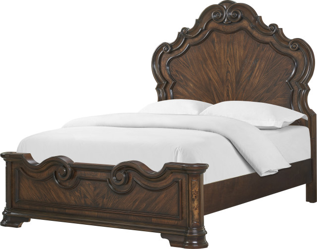 Steve Silver Royale Traditional Queen Bed In Brown Cherry Finish RY900QBED