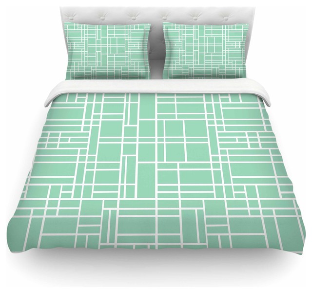 Project M Map Outline Mint Duvet Cover Contemporary Project M Map Outline Mint Duvet Cover Contemporary Covers And Sets By Kess Global Inc
