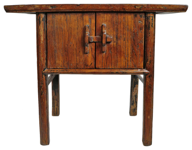 Consigned Elm Entry Side Cabinet Asian Console Tables By