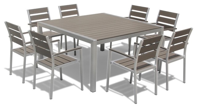 Medici 9 Pc Aluminum Outdoor Patio Furniture Dining Bar Table And Medici 9 Pc Aluminum Outdoor Patio Furniture Dining Bar Table And Chair Set