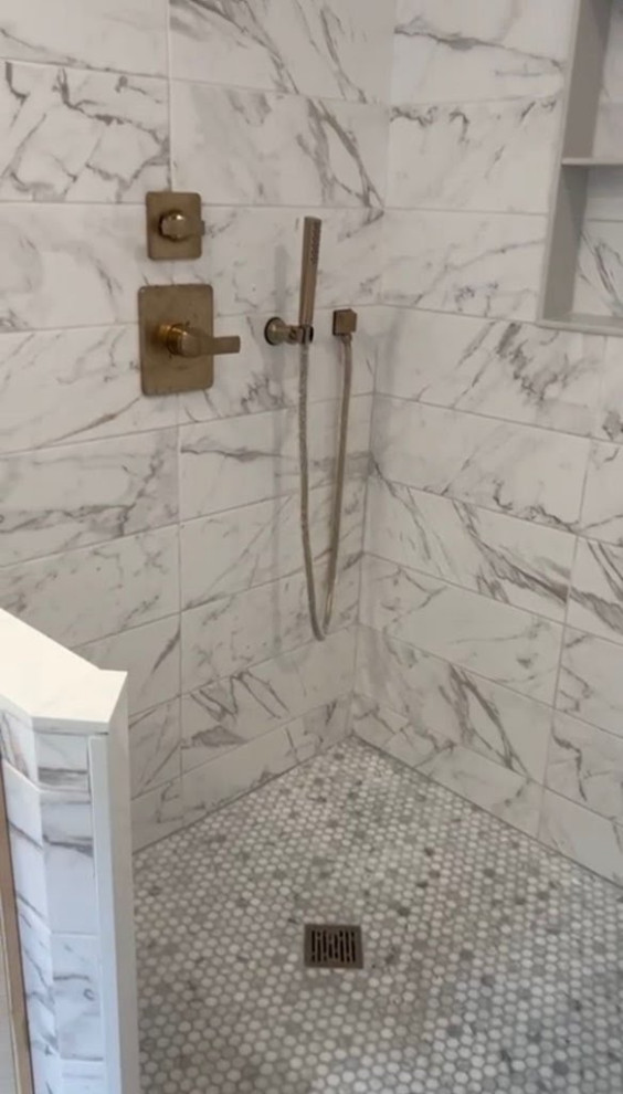 White Granite Oasis Bathroom Remodel
