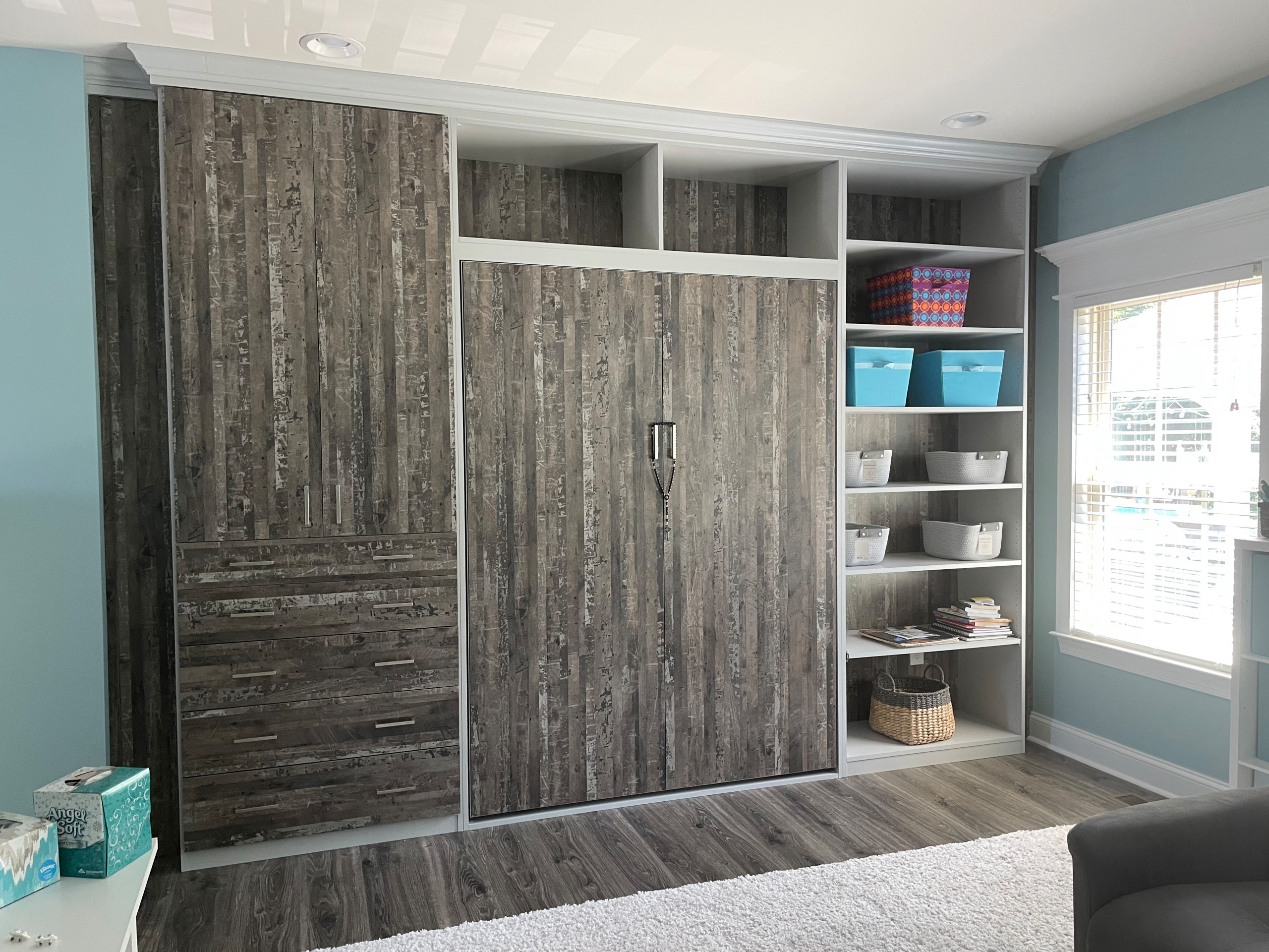 Murphy Bed Wall Unit in Loft/Gray