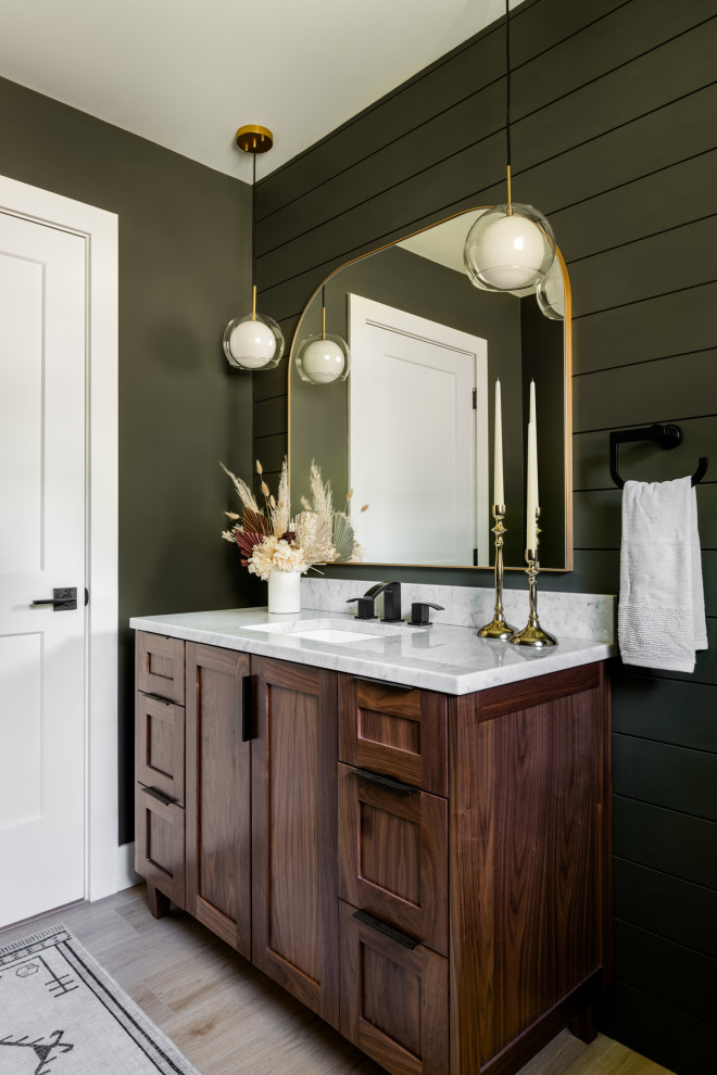 Powder Room Reno Modern Rustic Reimagined - Transitional - Powder Room - Other - by MAC ...