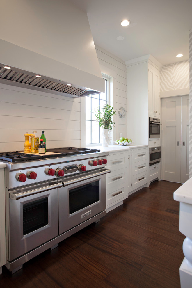 Transitional kitchen in Boston.