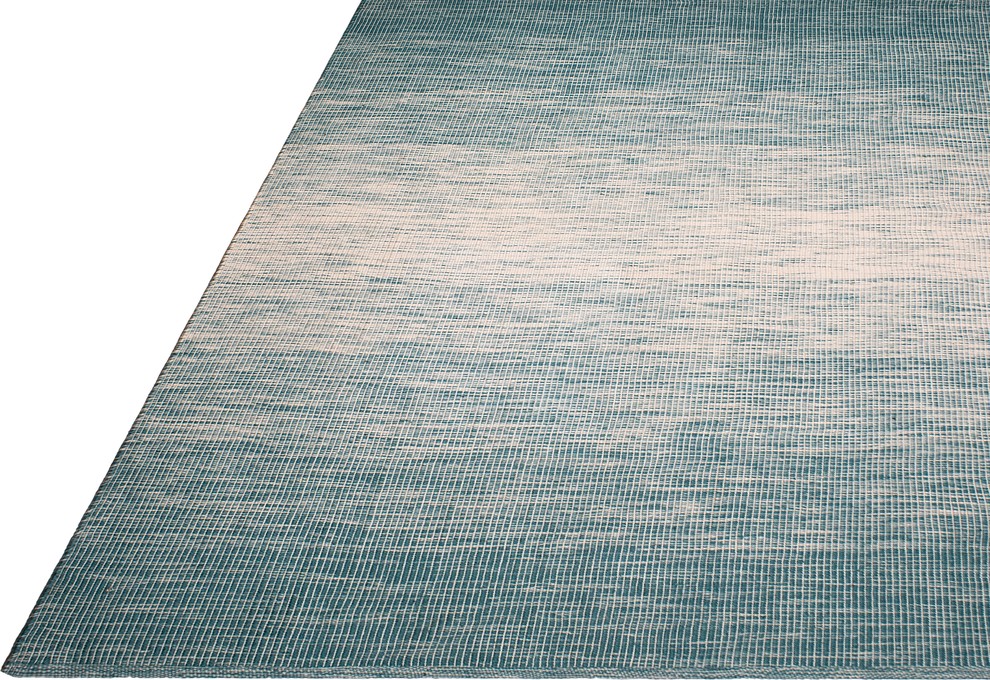 Fab Habitat Indoor Outdoor Area Rug, Stockholm, Stockholm - Teal, 8' X 10'