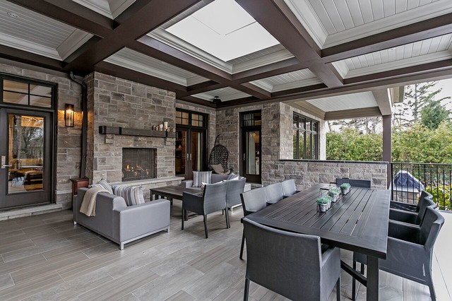 Transitional Patio nyklassisk-uteplats