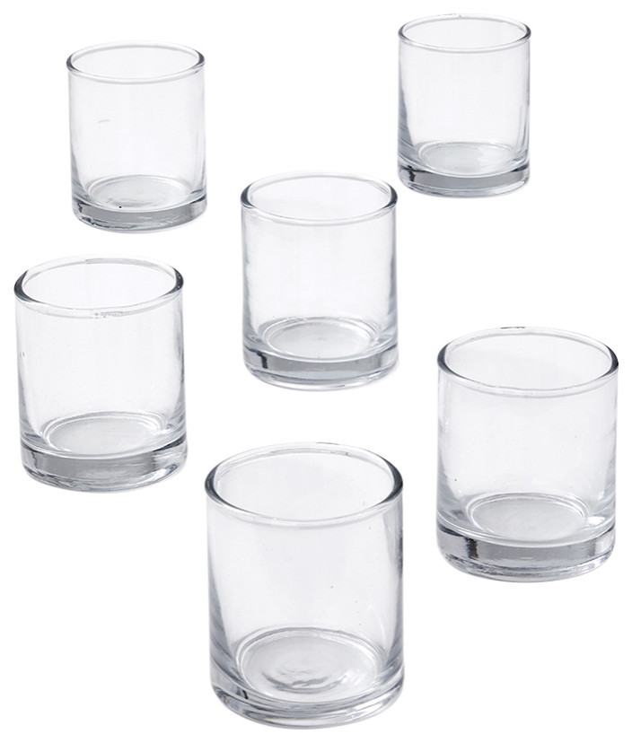 Clear Glass Votive Candle Holders, 3"x2.5", Set of 48 Contemporary