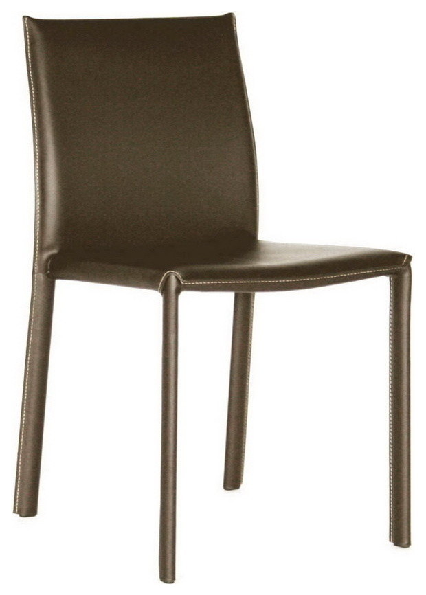 Baxton Studio Brown Burridge Leather Dining Chair, Set of 2
