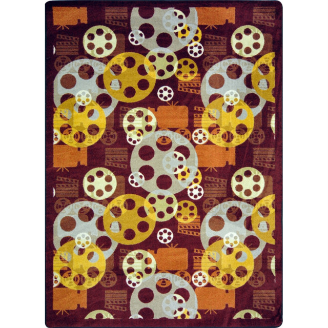 Blockbuster 3'10" x 5'4" area rug in color Burgundy Contemporary