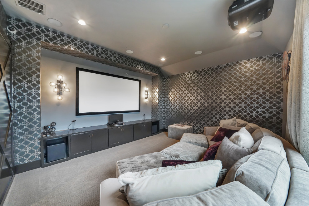 Photo of a home cinema in Houston.