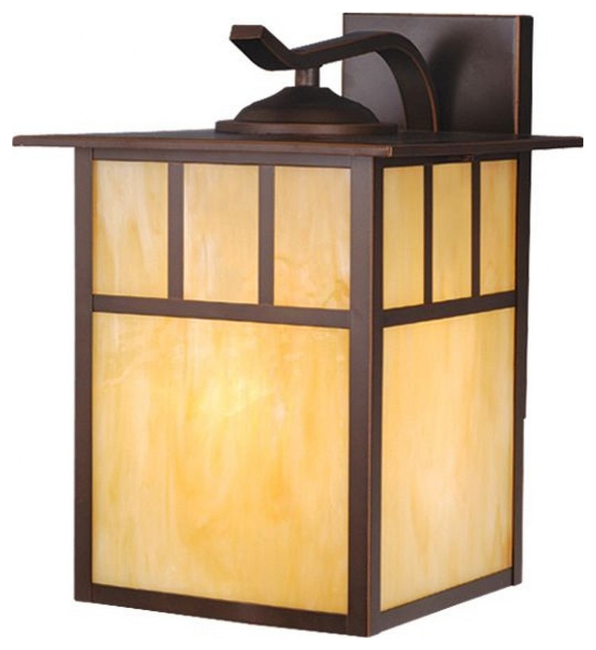 Vaxcel - Mission 1-Light Outdoor Wall Sconce in Mission and Lantern Style 12.5