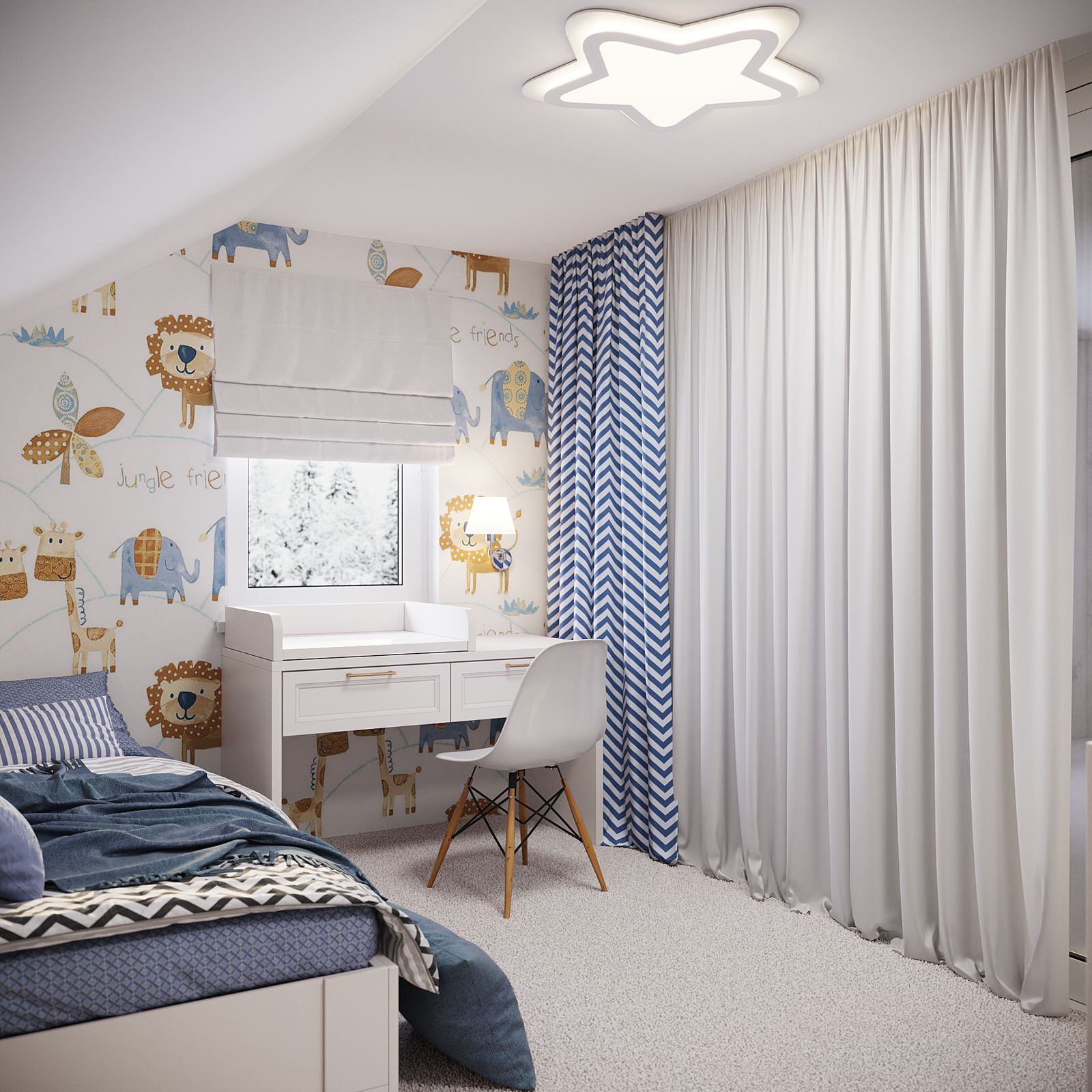 Детская в мансарде