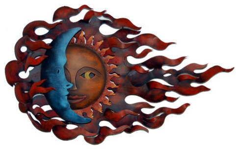 Sun And Moon Wall Decor artisan crafted steel, sun-moon wall decor, metal wall art, wind Sun And Moon Wall Decor artisan crafted steel, sun-moon wall decor, metal wall art, wind