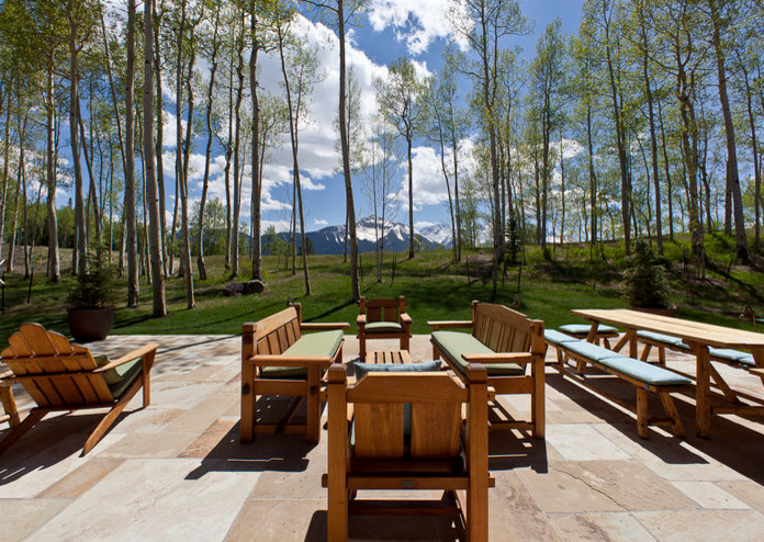 Inspiration for a rustic patio remodel in Denver