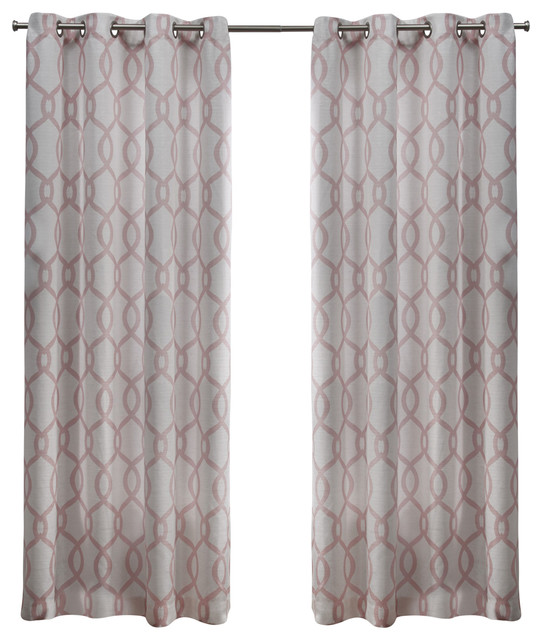 Kochi Linen Blend Grommet Top Window Curtain Panel Pair 54x108 Blush Kochi Linen Blend Grommet Top Window Curtain Panel Pair 54x108 Blush