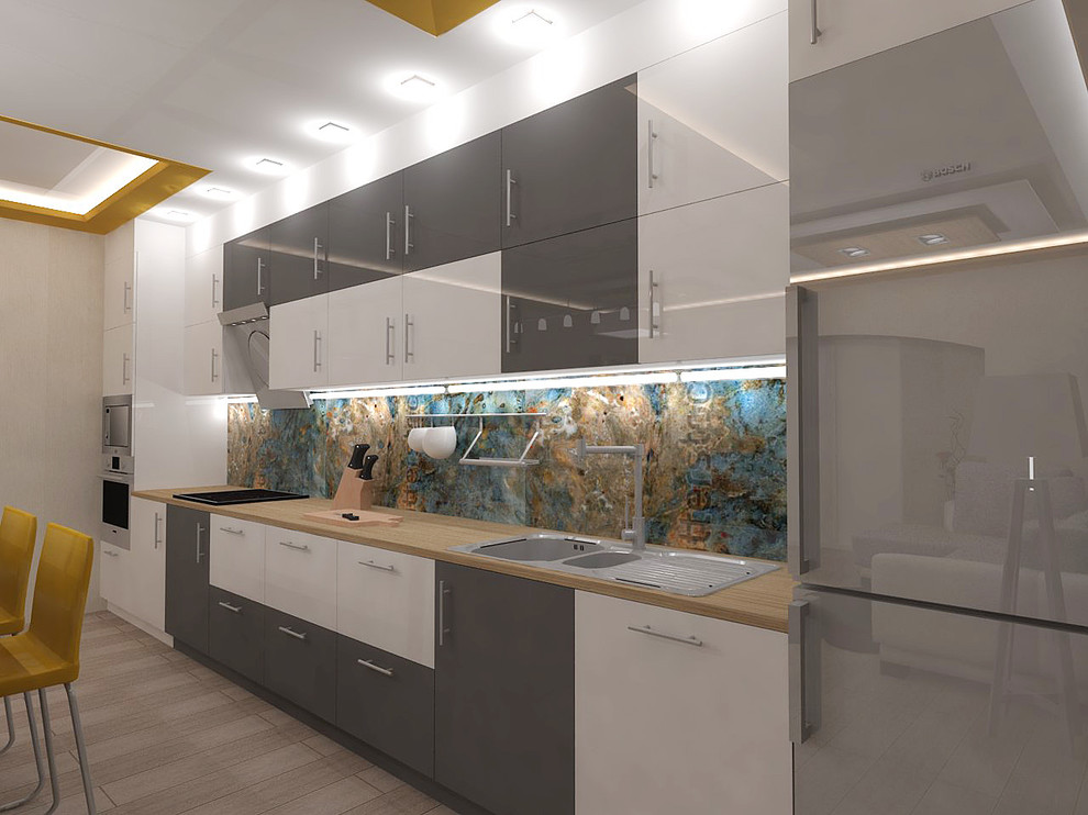 Гостиная с имитацией панорамного окна