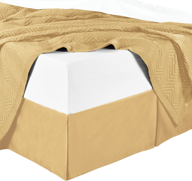 Split Corner 100 Cotton Sateen Solid Bed Skirt Contemporary Bedskirts by Wholesale